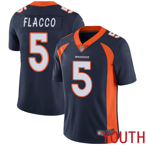 Youth Denver Broncos #5 Joe Flacco Orange Team Color Vapor Untouchable Limited Player Football NFL Jersey